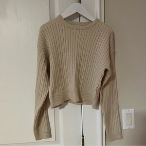 cotton on cropped cable knit sweater